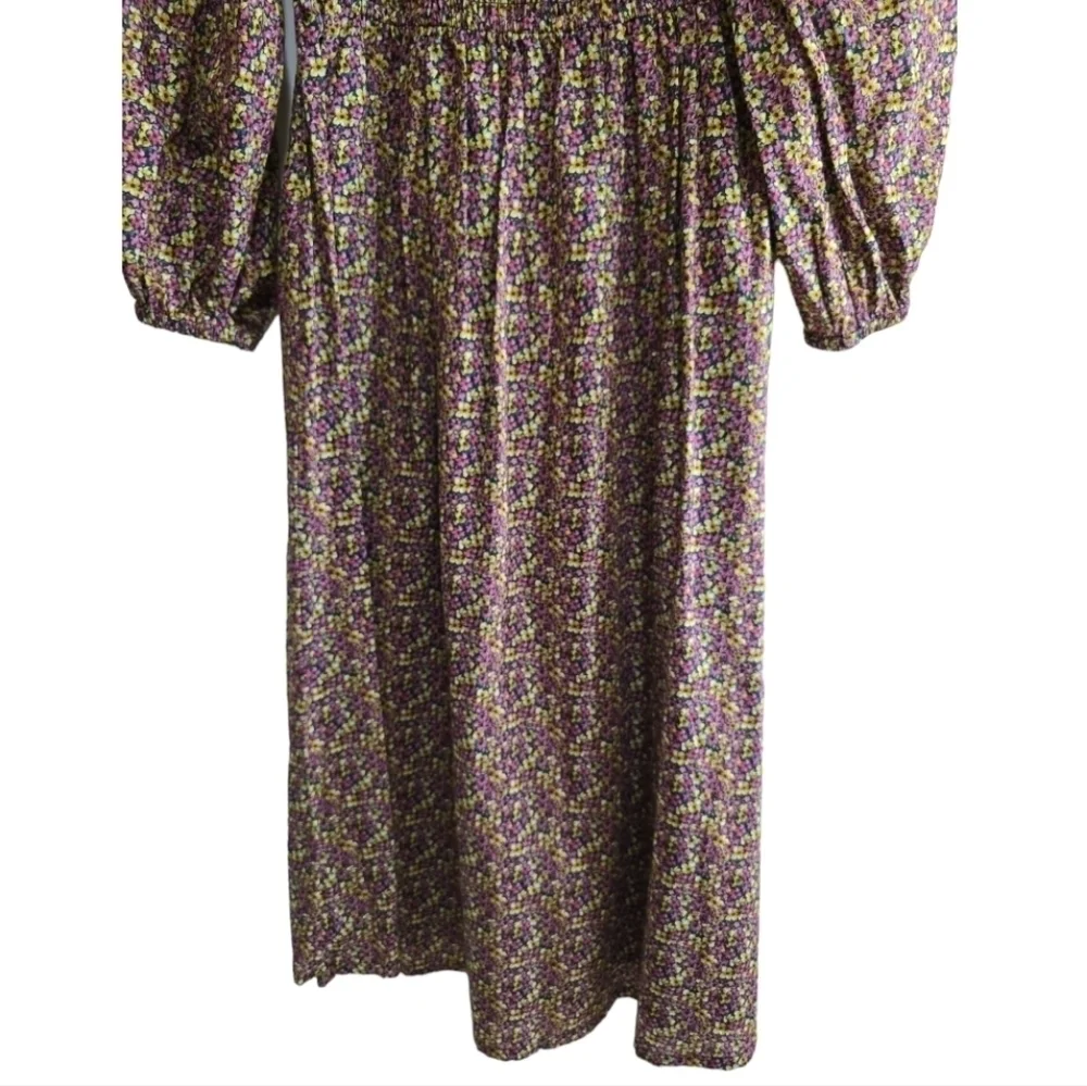 NWT J. Crew Liberty London Daydream Busy Izzy Floral Puff Sleeve Midi Dress Med